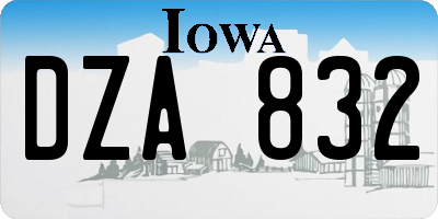 IA license plate DZA832