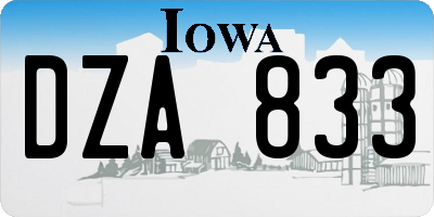 IA license plate DZA833