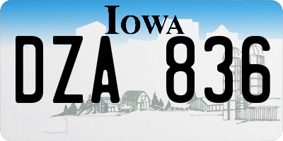 IA license plate DZA836