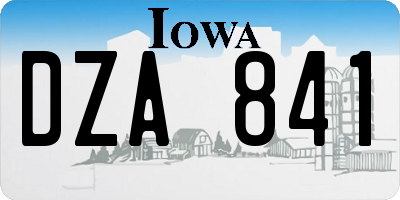 IA license plate DZA841