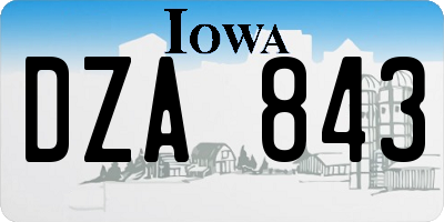 IA license plate DZA843