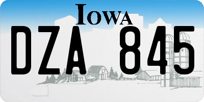 IA license plate DZA845