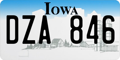 IA license plate DZA846