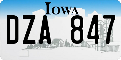 IA license plate DZA847
