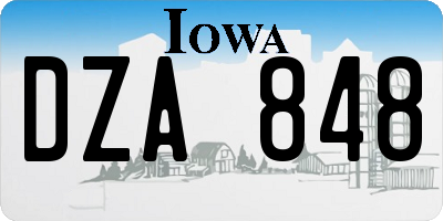 IA license plate DZA848