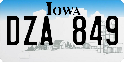 IA license plate DZA849