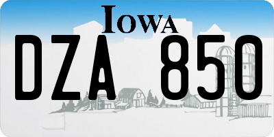 IA license plate DZA850