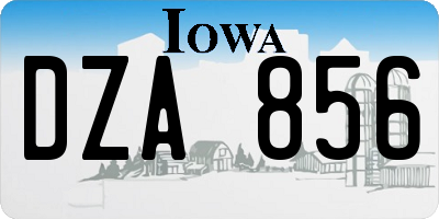 IA license plate DZA856