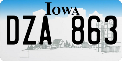 IA license plate DZA863