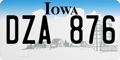 IA license plate DZA876
