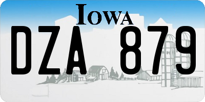IA license plate DZA879