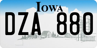 IA license plate DZA880