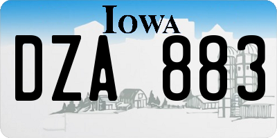 IA license plate DZA883