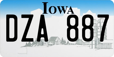 IA license plate DZA887