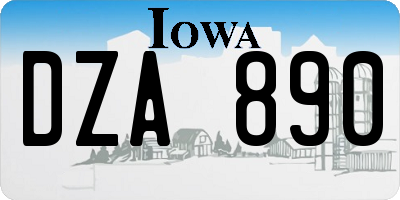 IA license plate DZA890