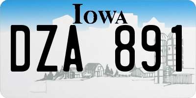 IA license plate DZA891