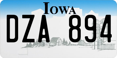 IA license plate DZA894