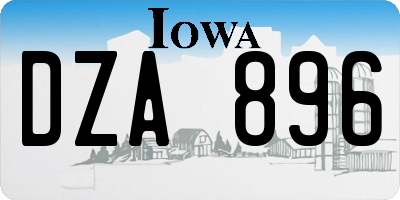 IA license plate DZA896