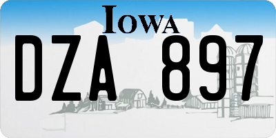 IA license plate DZA897