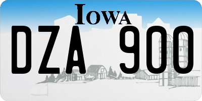 IA license plate DZA900