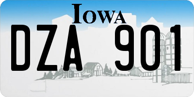 IA license plate DZA901