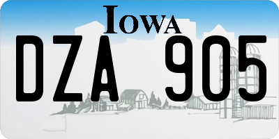 IA license plate DZA905