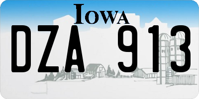 IA license plate DZA913