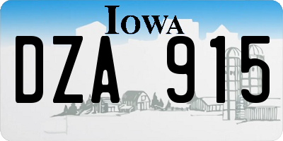 IA license plate DZA915