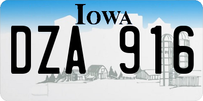 IA license plate DZA916