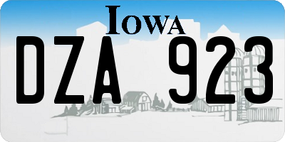 IA license plate DZA923