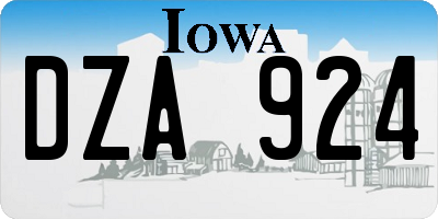 IA license plate DZA924