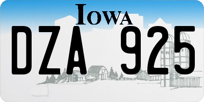 IA license plate DZA925