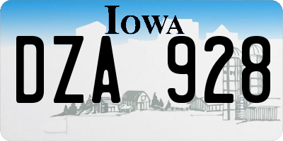 IA license plate DZA928