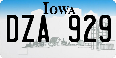 IA license plate DZA929
