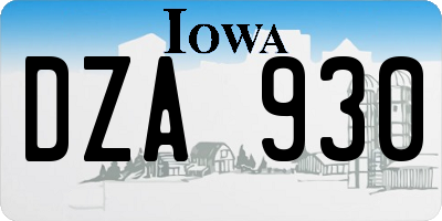 IA license plate DZA930