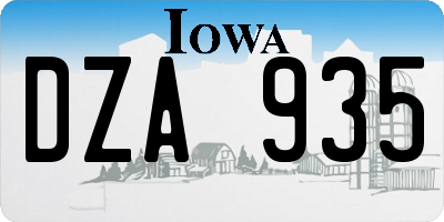 IA license plate DZA935