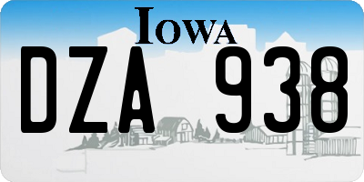IA license plate DZA938
