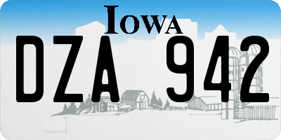 IA license plate DZA942