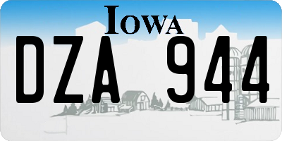 IA license plate DZA944