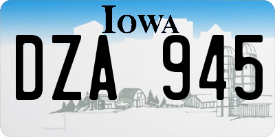 IA license plate DZA945
