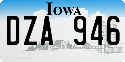 IA license plate DZA946