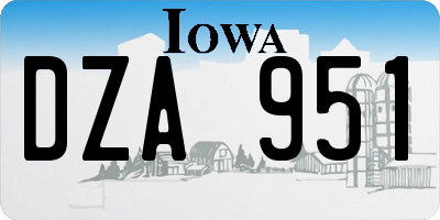 IA license plate DZA951