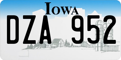 IA license plate DZA952