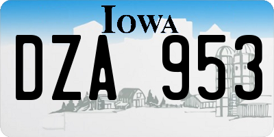 IA license plate DZA953