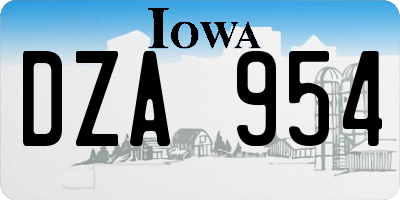IA license plate DZA954