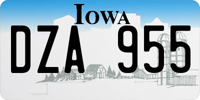 IA license plate DZA955