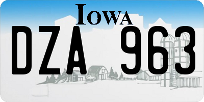 IA license plate DZA963
