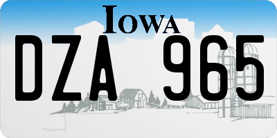 IA license plate DZA965