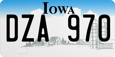 IA license plate DZA970