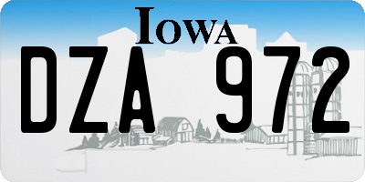 IA license plate DZA972